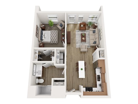 a 1 bedroom floor plan  395